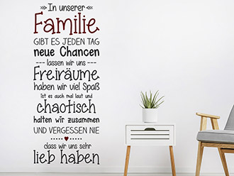 Wandtattoo Familie mit Herz