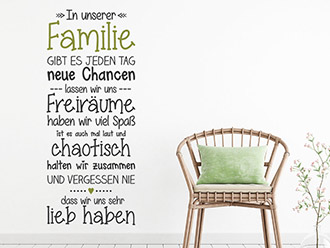 Wandtattoo Familie mit Herz