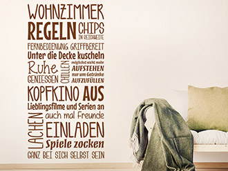 Wandtattoo Wohnzimmer Regeln