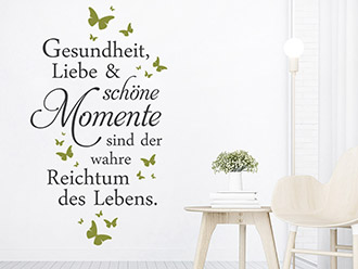 Wandtattoo Gesundheit Liebe Momente