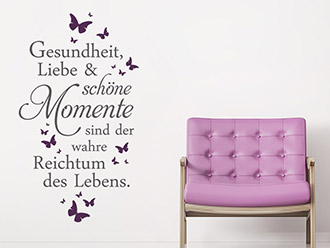 Wandtattoo Gesundheit Liebe Momente