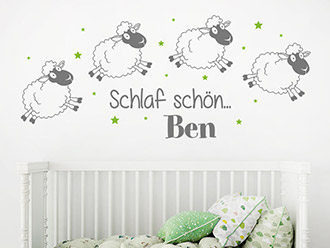Wandtattoo Schäfchen mit Wunschname