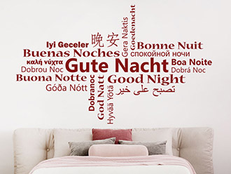 Wandtattoo Gute Nacht Multikulturell