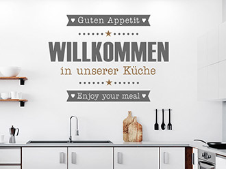 Wandtattoo Willkommen in unserer Küche