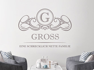 Wandtattoo Wappen Schrecklich nette Familie