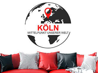 Wandtattoo Mittelpunkt unserer Welt mit Ortsname