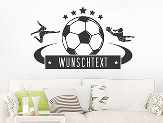 Wandtattoo Fußball mit Ortsname