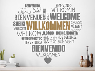 Wandtattoo Mehrsprachiges Willkommen Herz | Bild 4