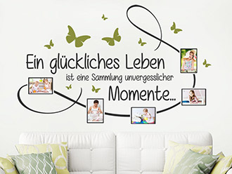 Wandtattoo Fotorahmen Ein glückliches Leben