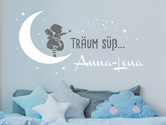 Wandtattoo Träum süß Fee mit Wunschname