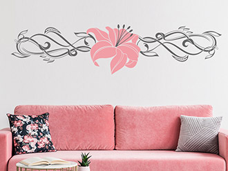 Wandtattoo Ornament mit Lilie