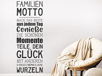 Wandtattoo Familienmotto