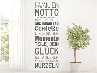 Wandtattoo Familienmotto