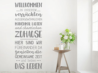Wandtattoo Willkommen in unserem Leben