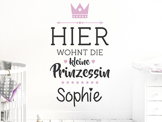 Wandtattoo Kleine Prinzessin mit Wunschname