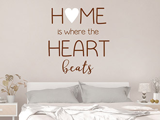Wandtattoo Home is where the heart beats