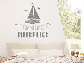 Wandtattoo Zimmer mit Meerblick