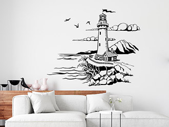 Wandtattoo Leuchtturm am Meer | Bild 3