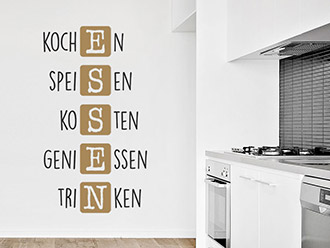 Wandtattoo Kochen vertikal