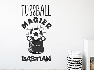 Wandtattoo Fußball Magier mit Wunschname