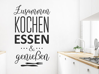 Wandtattoo Zusammen kochen