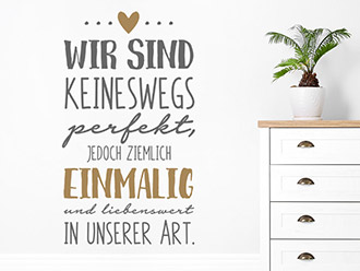 Wandtattoo Einmalig und liebenswert