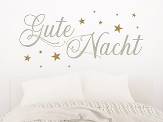 Wandtattoo Gute Nacht und Sterne