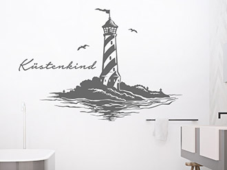 Wandtattoo Leuchtturm Küstenkind