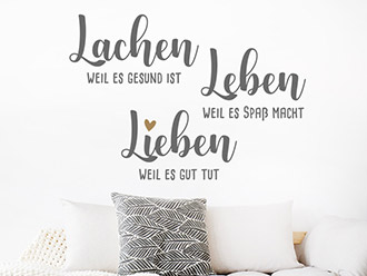 Wandtattoo Lachen Leben Lieben