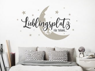 Wandtattoo Lieblingsplatz mit Mond