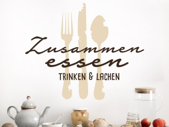 Wandtattoo Zusammen essen