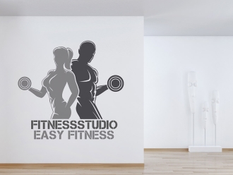 Wandtattoo Fitnessstudio Silhouette