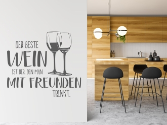 Wandtattoo Wein Freunde