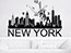 Wandtattoo Uhr New York Skyline