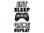 Wandtattoo Eat Sleep Game Repeat Motivansicht