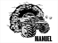 Wandtattoo Cooler Monstertruck mit Mauerdurchbruch Motivansicht