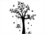 Wandtattoo Süßer Baum mit Waldtieren Motivansicht