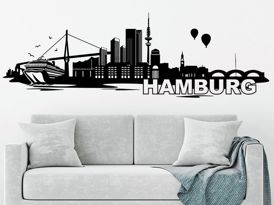 Wandtatoo Skyline Hamburg