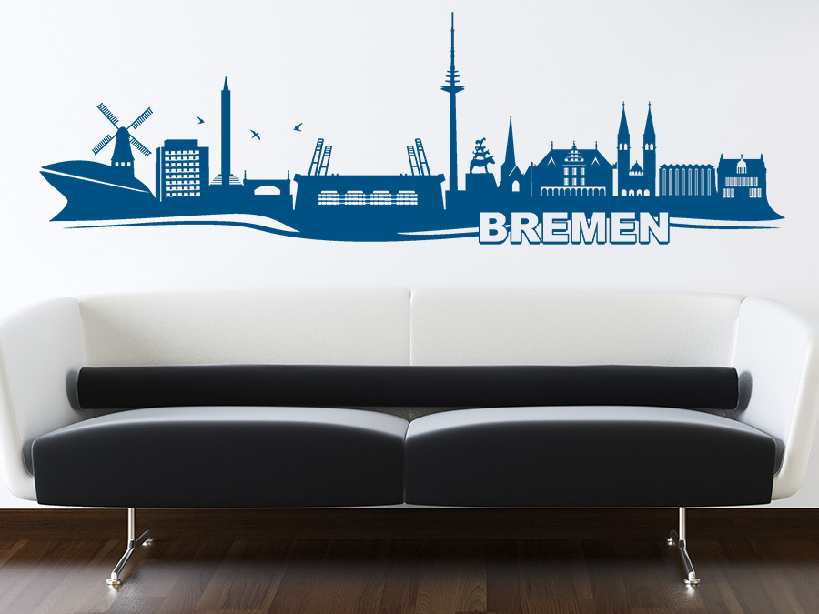 Bremen Wandtattoo Skyline mit Stadion