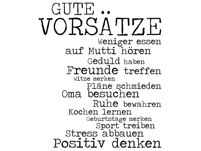 Wandtattoo Gute Vorsätze Spruchbanner WANDTATTOO.DE