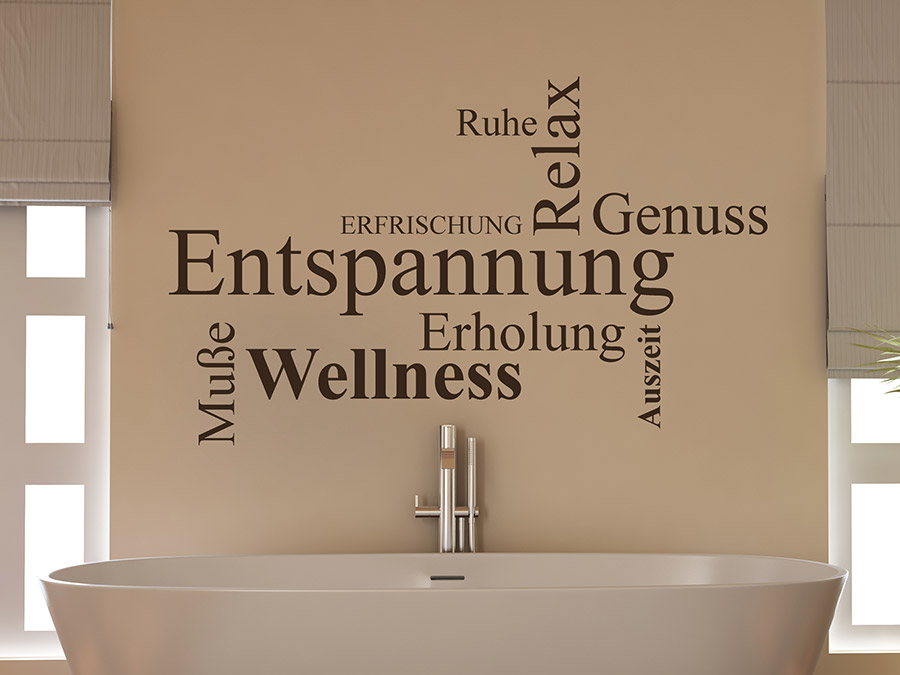 Wandtattoo Worte Entspannung Erholung Wellness Homesticker De