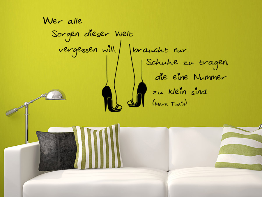 Wandtattoos wohnzimmer zitate ~ Ihr ideales Zuhause Stil - Wohnzimmer Wandgestaltung Schwarz Weis