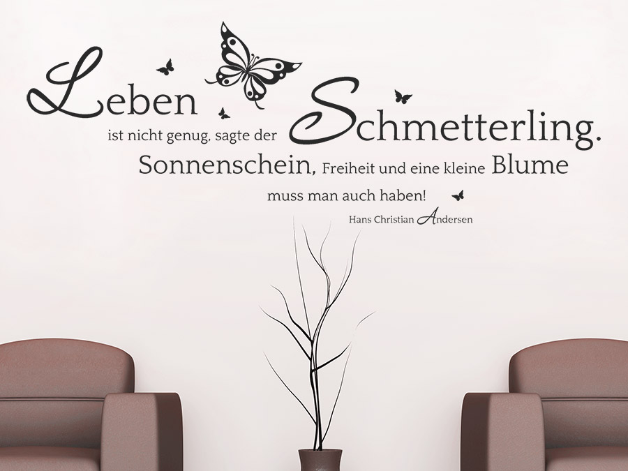 Wandtattoo Der Schmetterling Und Die Blume Zitat Wandtattoode