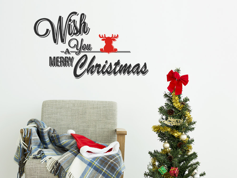 Wandtattoo Wish You a Merry Christmas