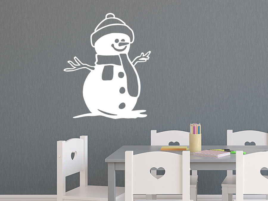 Wandtattoo Schneemann mit Schal