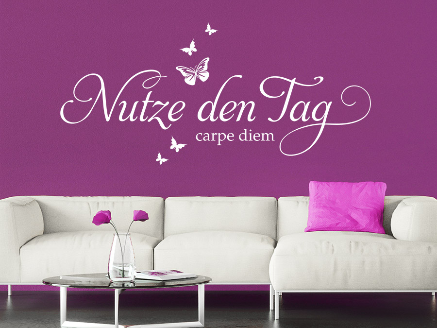 Wandtattoo Nutze den Tag Schmetterlinge