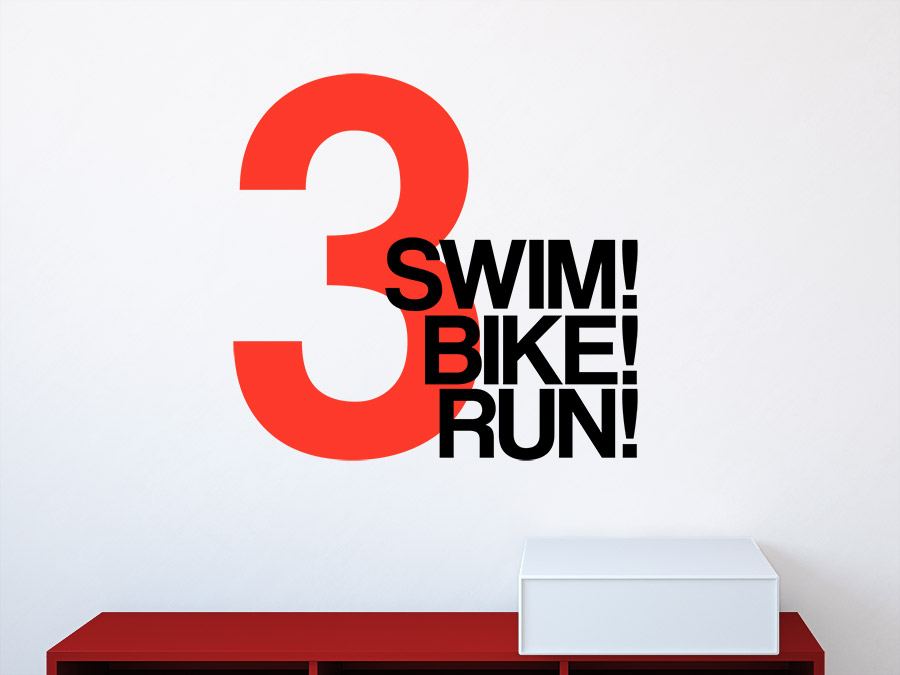 Wandtattoo Swim Bike Run