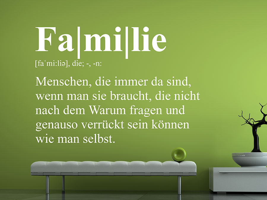 Wandtattoo Familie Definition 2 | WANDTATTOO.DE