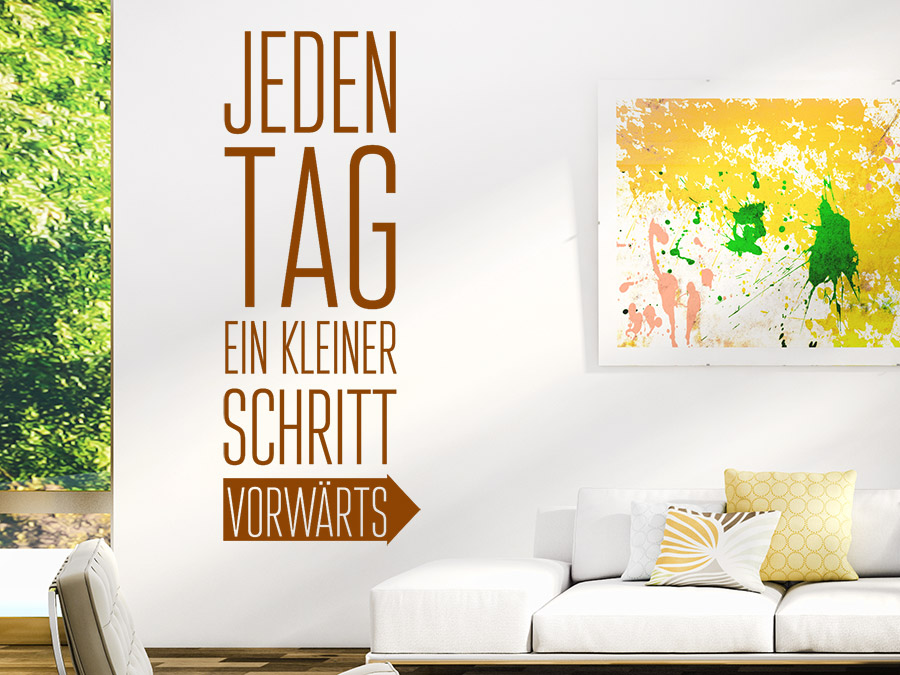 Wandtattoo Jeden Tag ein kleiner Schritt vorwärts Wandtattoo.de