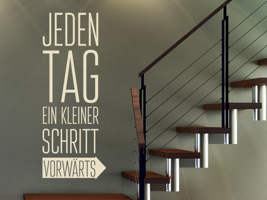 Wandtattoo Jeden Tag ein kleiner Schritt vorwärts Wandtattoo.de